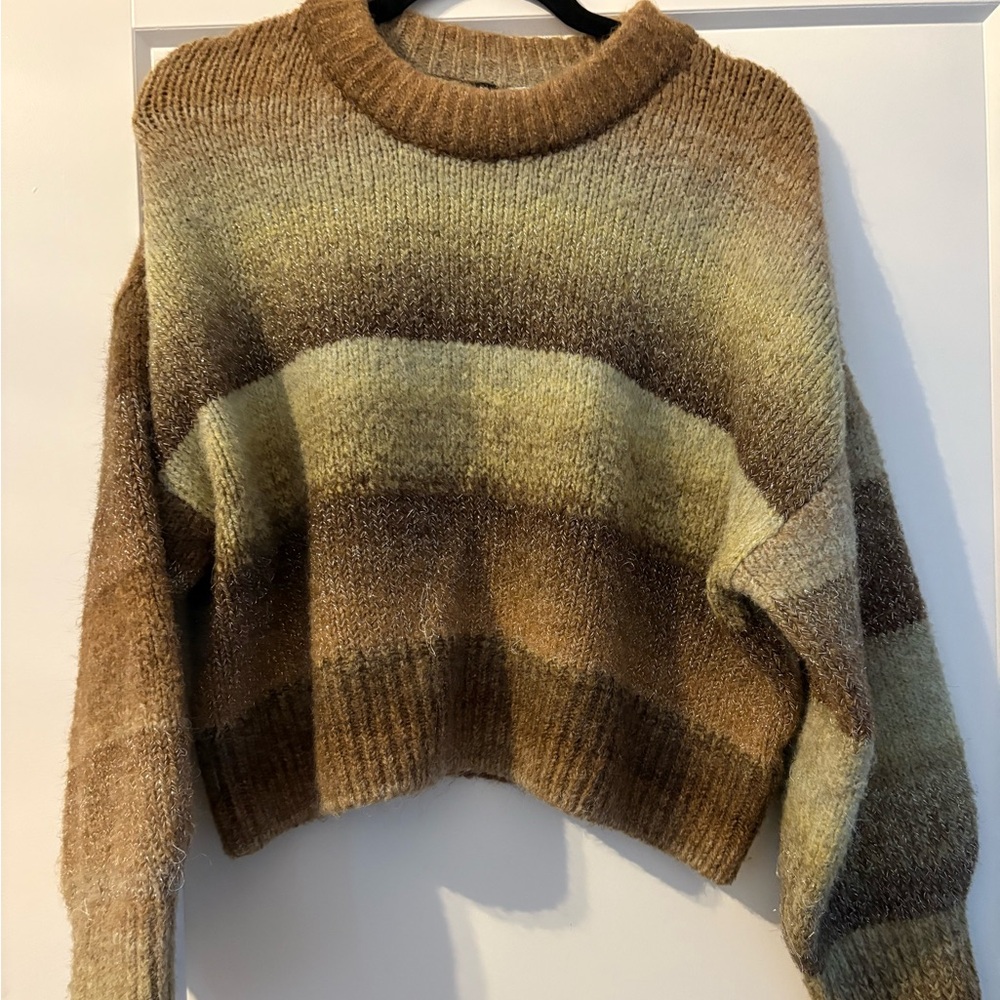 H&M Green Brown Sweater